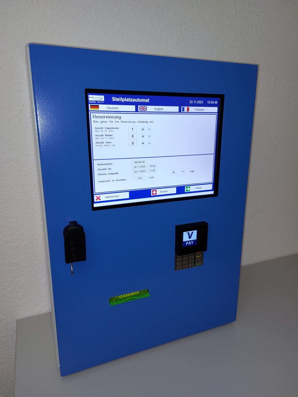 Stellplatzautomat Kassenautomat Merak